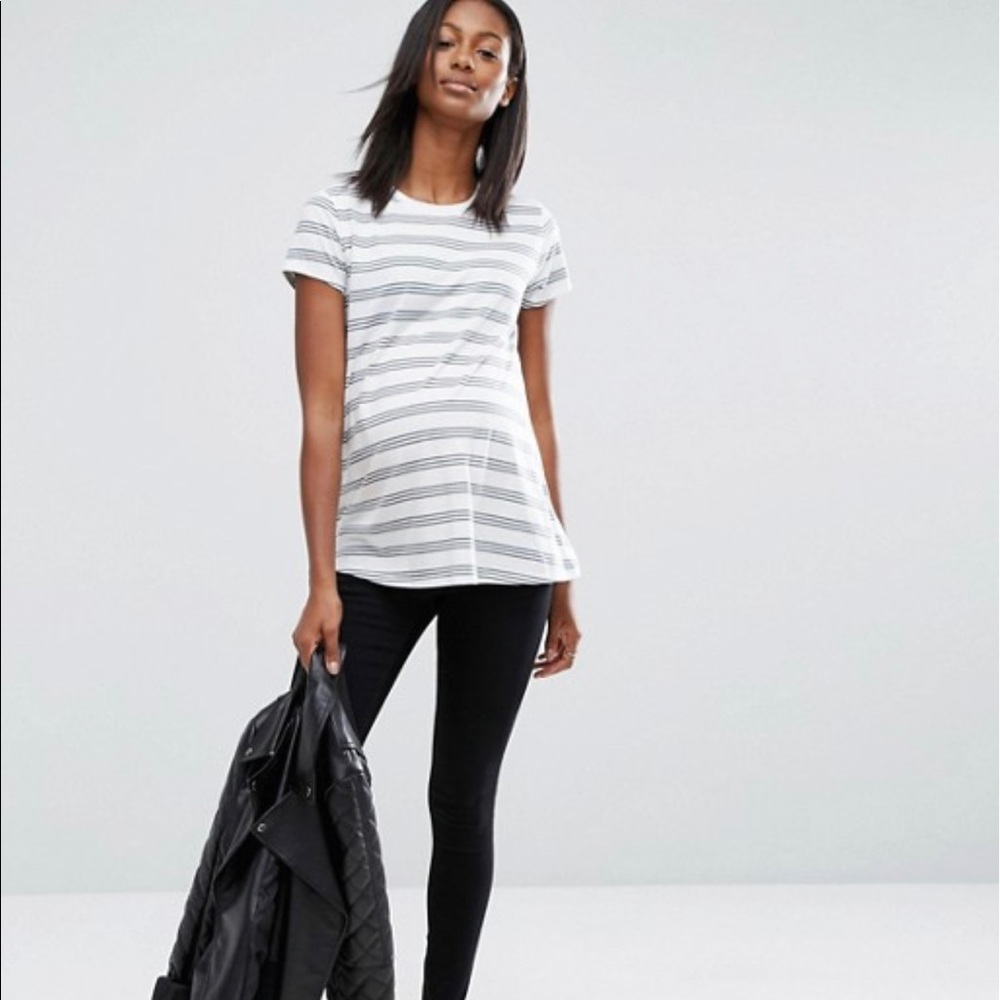 ASOS Maternity Stripe Crew Neck T-Shirt